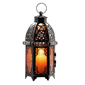 Vintage Decorative Candle Lantern, 12.8’’ Metal Hanging & Tabletop Moroccan Lantern